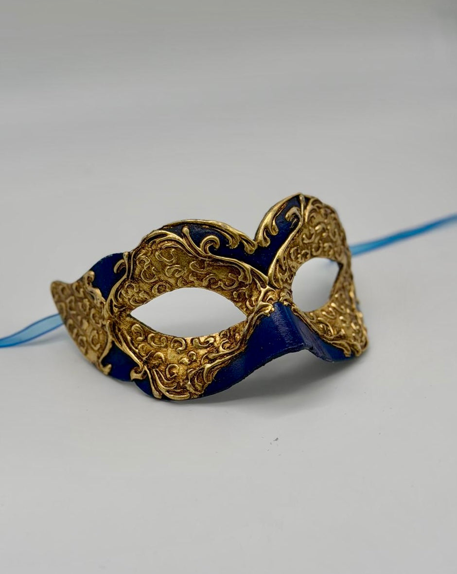 Venetian Kids Mask - Royal Blue & Gold