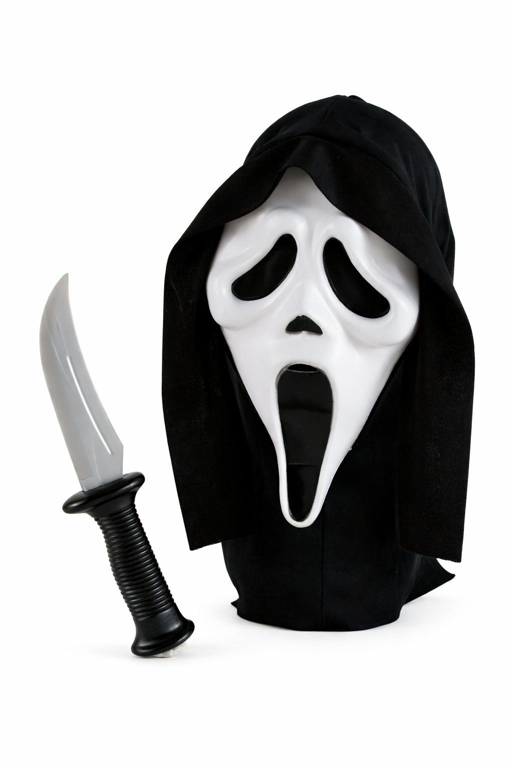 Máscara Oficial Ghost Face® con Capucha y Cuchillo