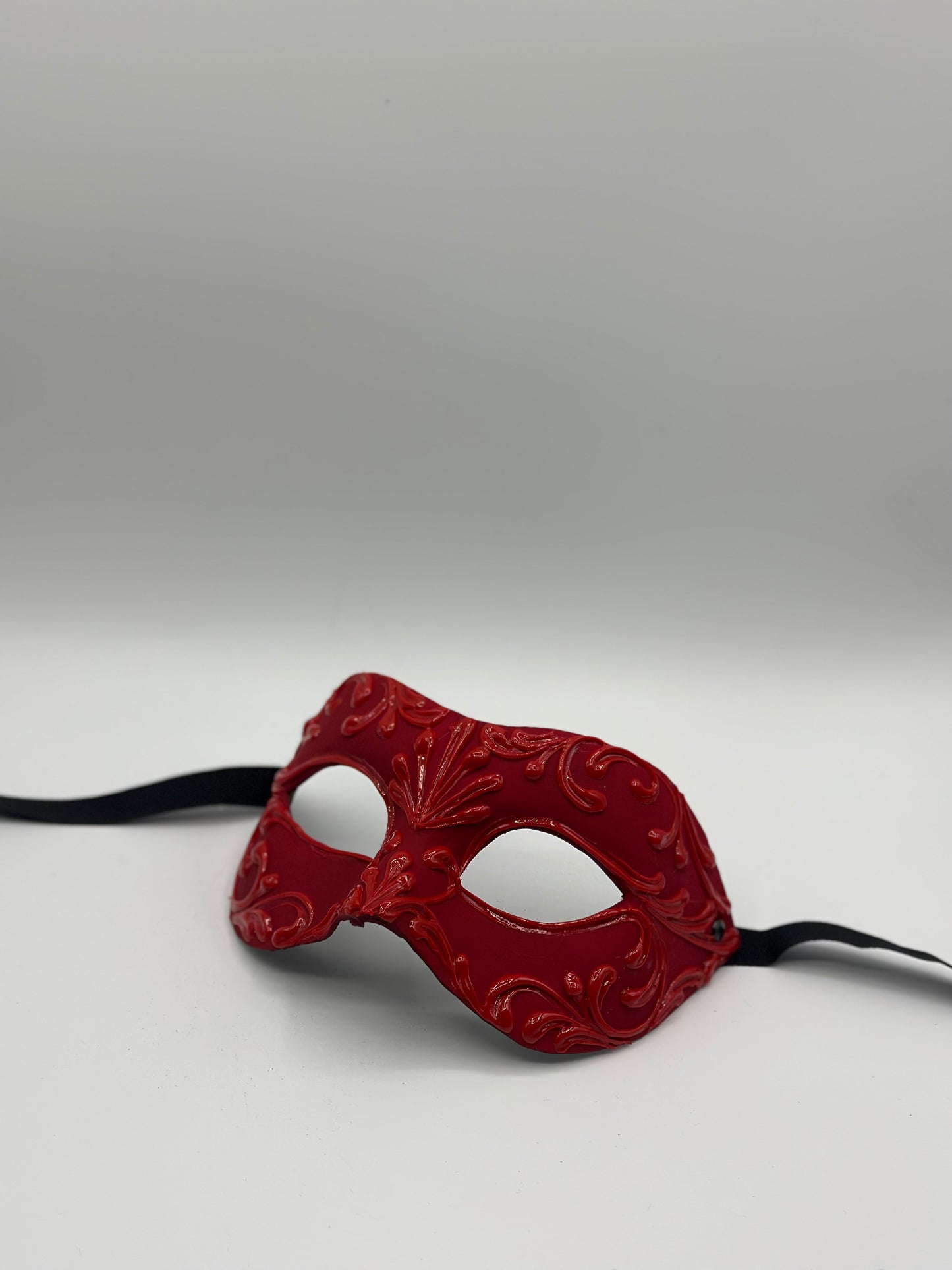 Handmade Venetian Mask Red – Baroque Eye Mask for Masquerade Ball, Carnival & Costume Party