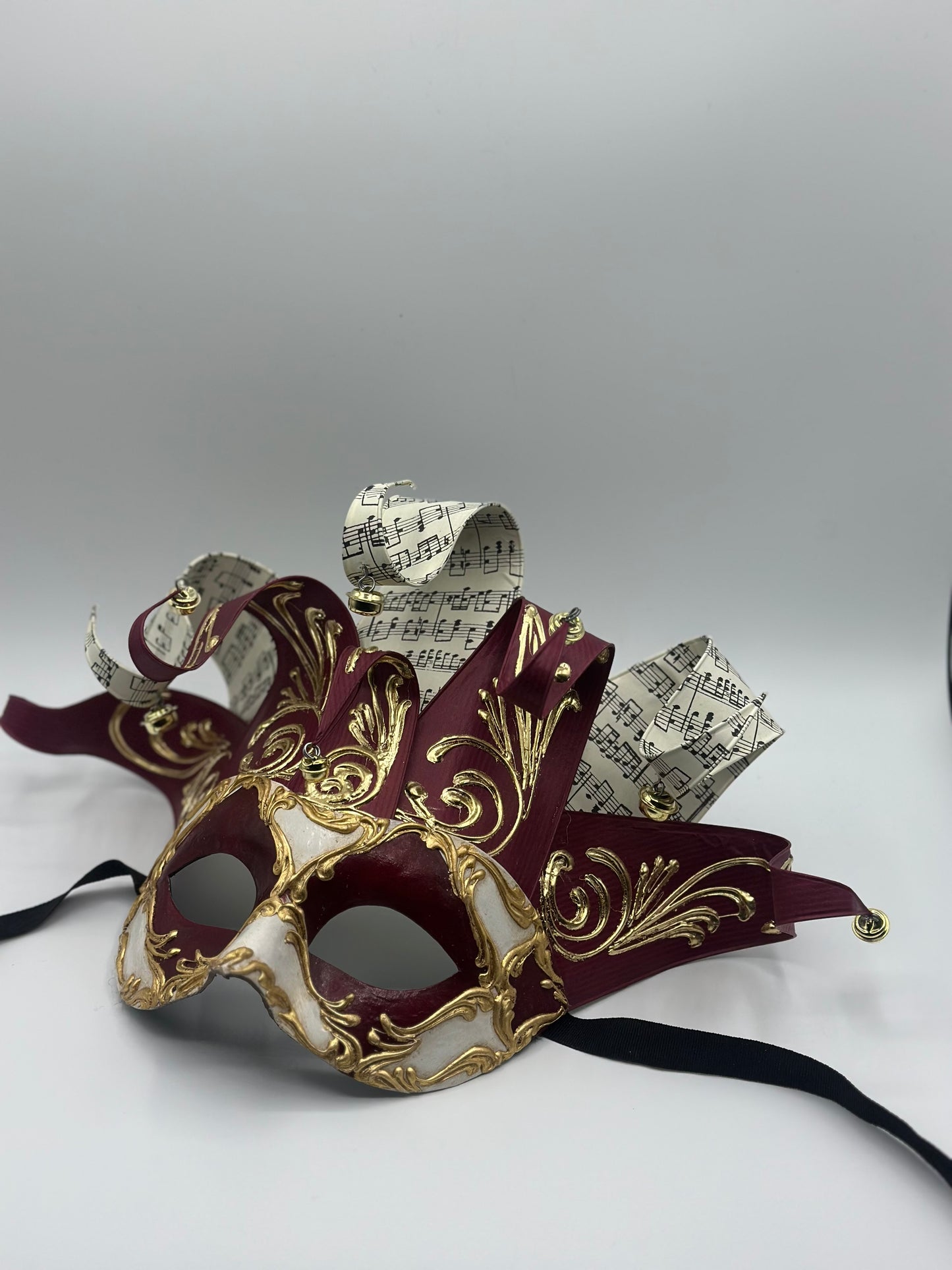 Máscara veneciana Jolly en rojo y blanco - Máscara de Mascarada para hombre