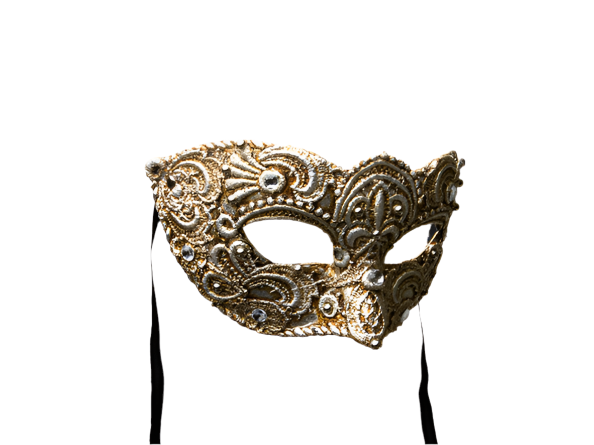 Venetiaans bal masker van verzilverd kantwerk voor een man