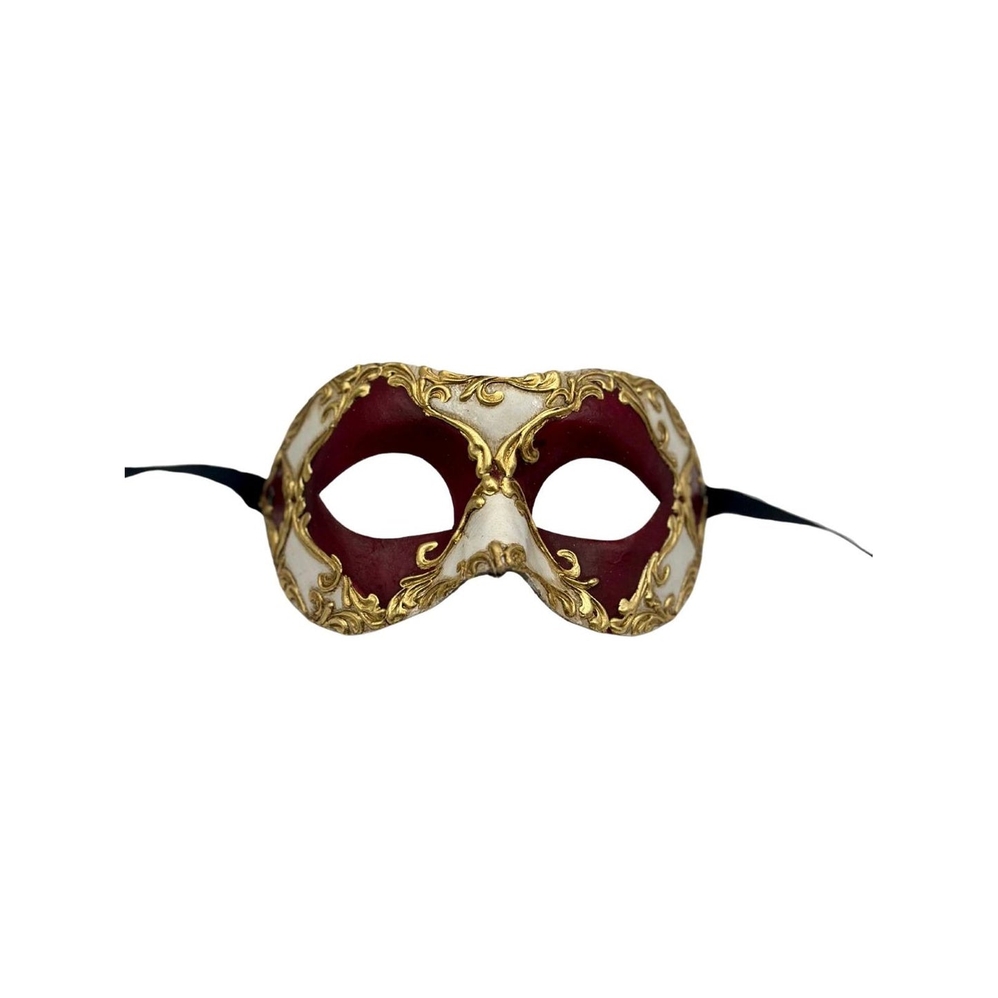Venetiaans Masker Barok Rood Goud - Maskerade Oogmasker voor Gala & Kostuumfeest en carnaval - Unisex