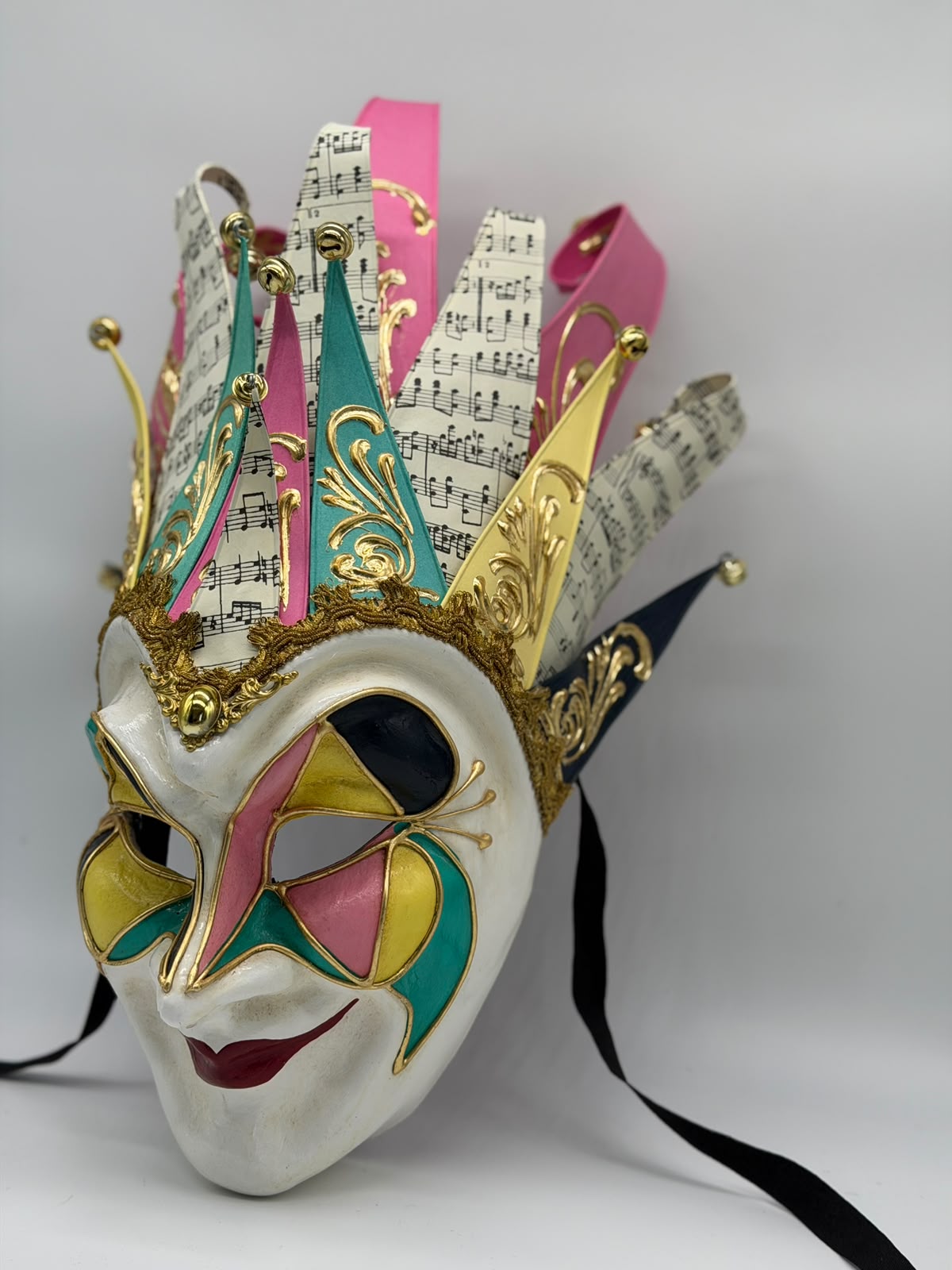 Venetiaans Joker Masker in Pastelkleuren