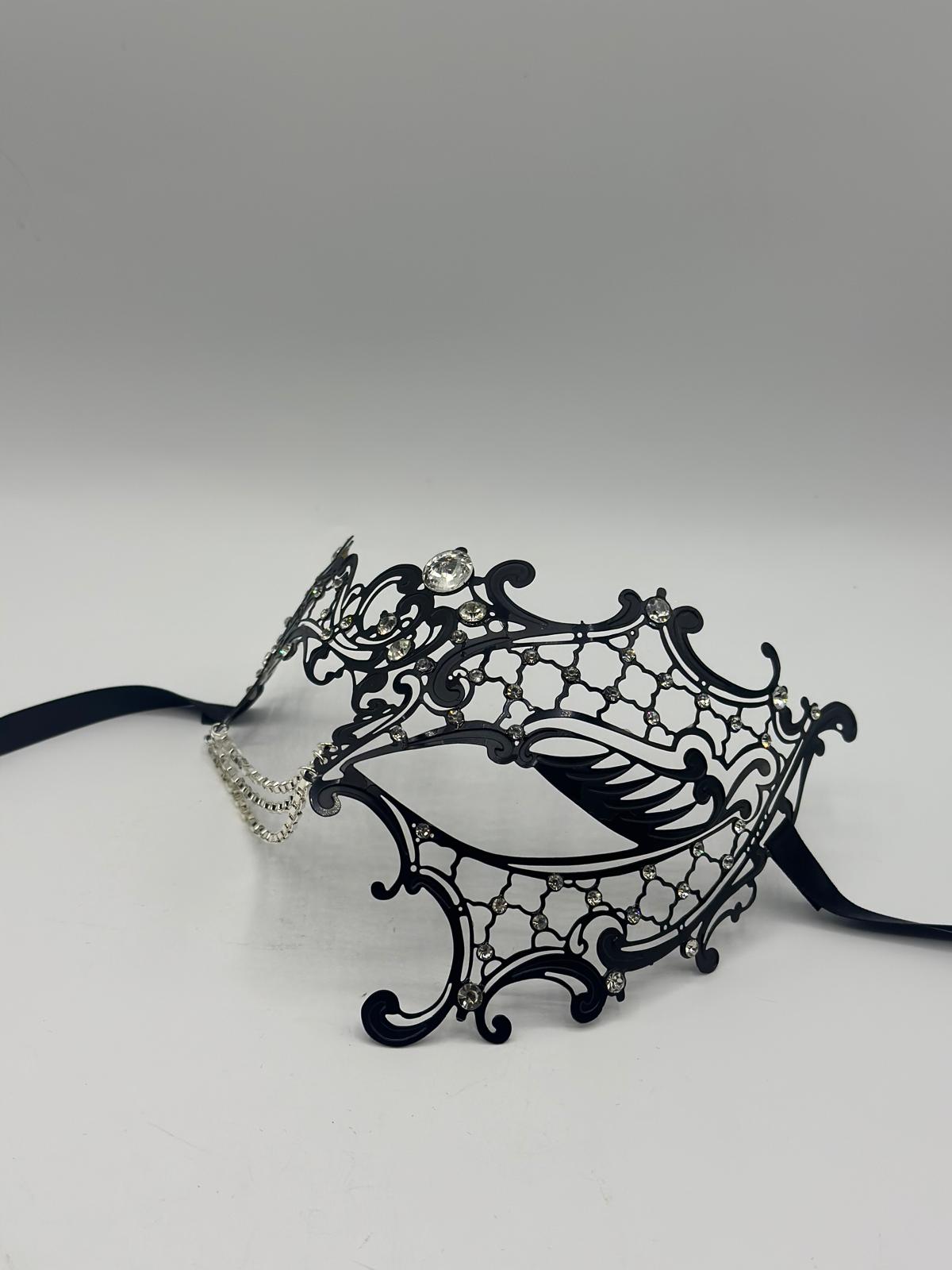 masque bal masqué femme - avec chaîne et magnifiques strass 3D - masque vénitien femme - masque de fête - masque carnaval - masque femme - masque venise