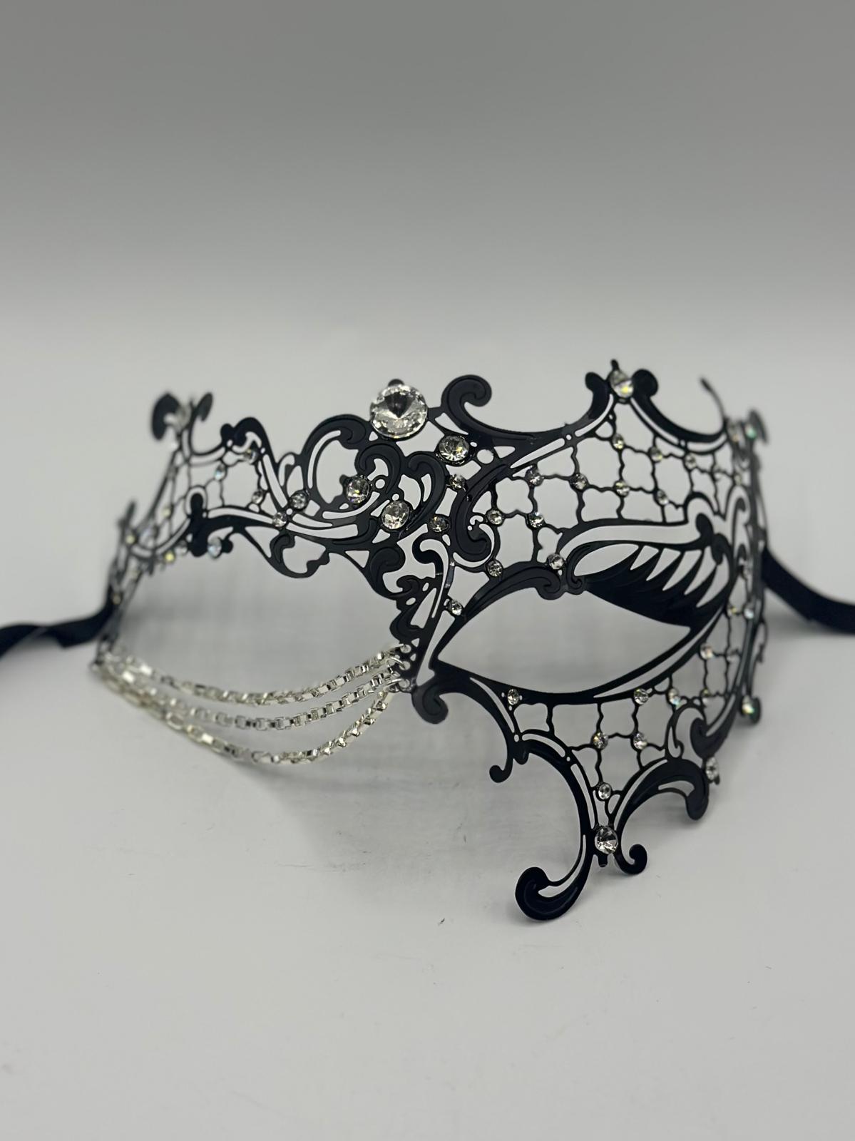 masque bal masqué femme - avec chaîne et magnifiques strass 3D - masque vénitien femme - masque de fête - masque carnaval - masque femme - masque venise