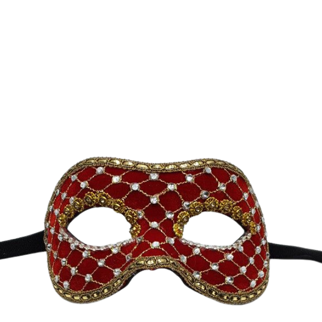 Roodfluweel gala masker