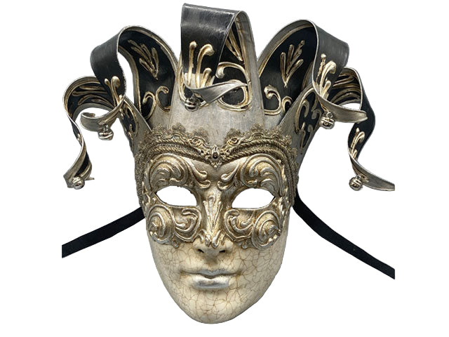 Venetian man mask in black , masquerade mask for men