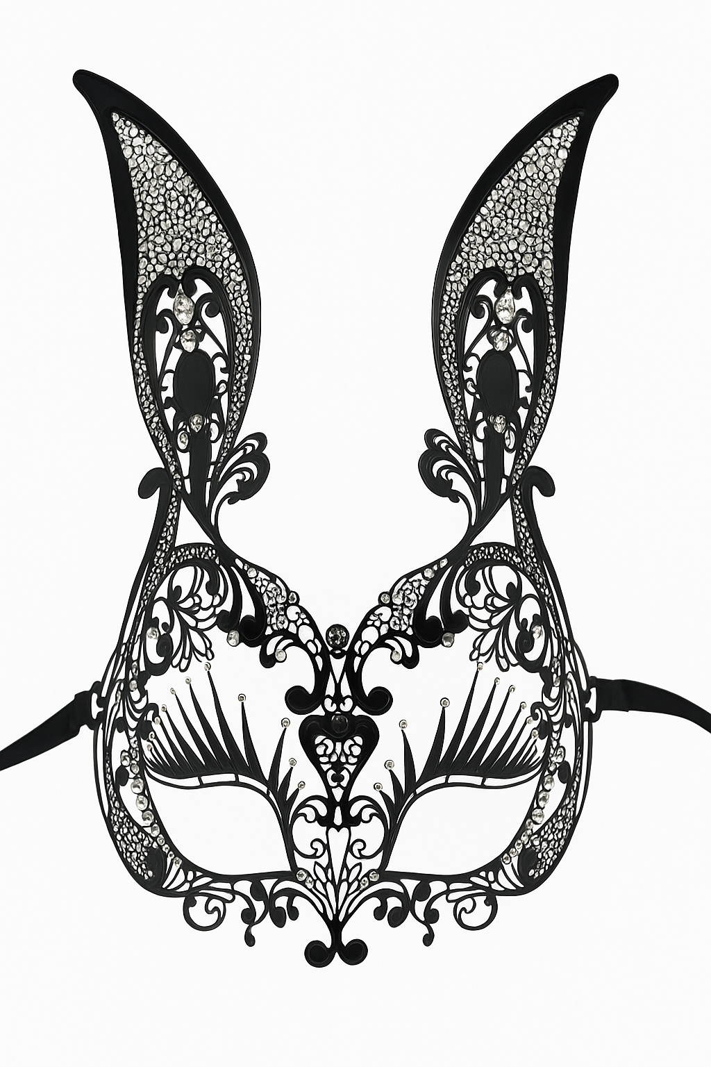 Metal bunny mask con brillantes strass  - Conejo de Pascua