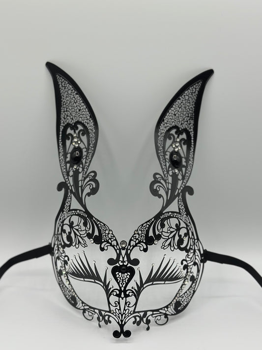Metal bunny mask con brillantes strass  - Conejo de Pascua