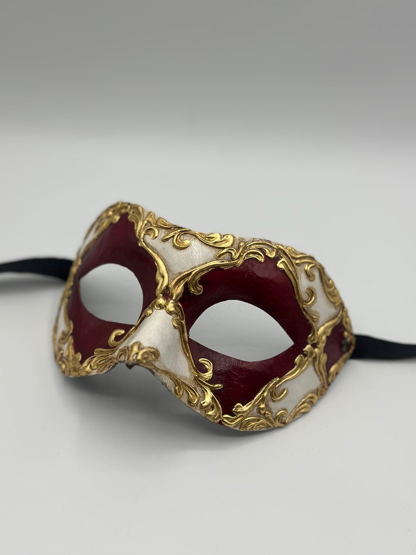 Venetiaans Masker Barok Rood Goud - Maskerade Oogmasker voor Gala & Kostuumfeest en carnaval - Unisex