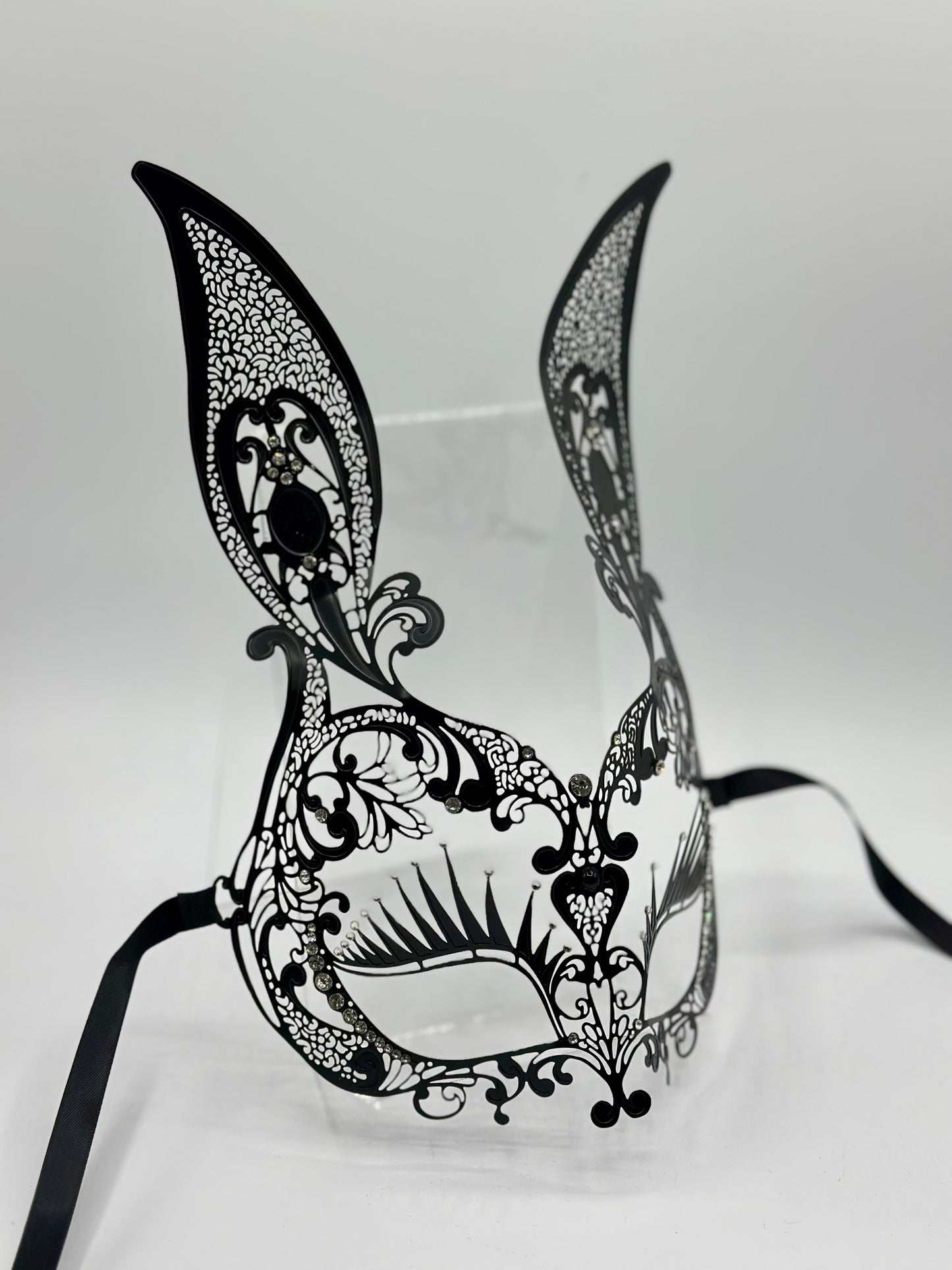 Metal bunny mask con brillantes strass  - Conejo de Pascua