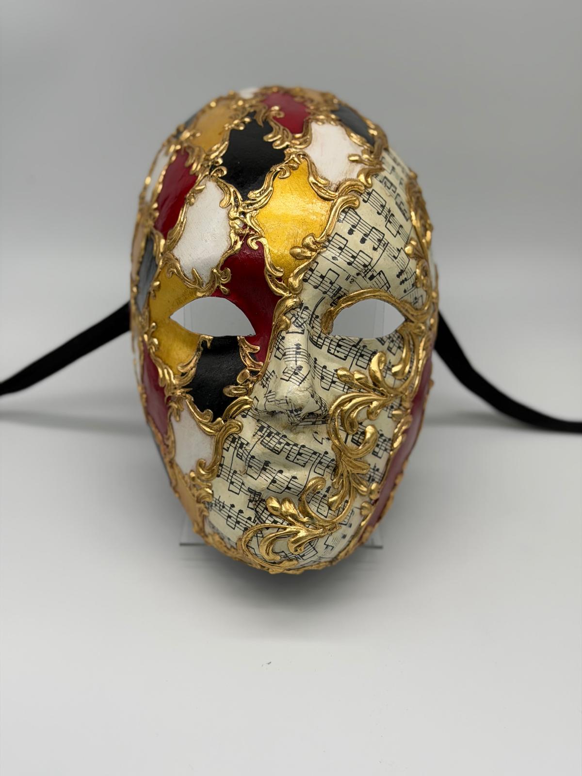 Barocke Vollgesichtsmaske mit Musiknoten