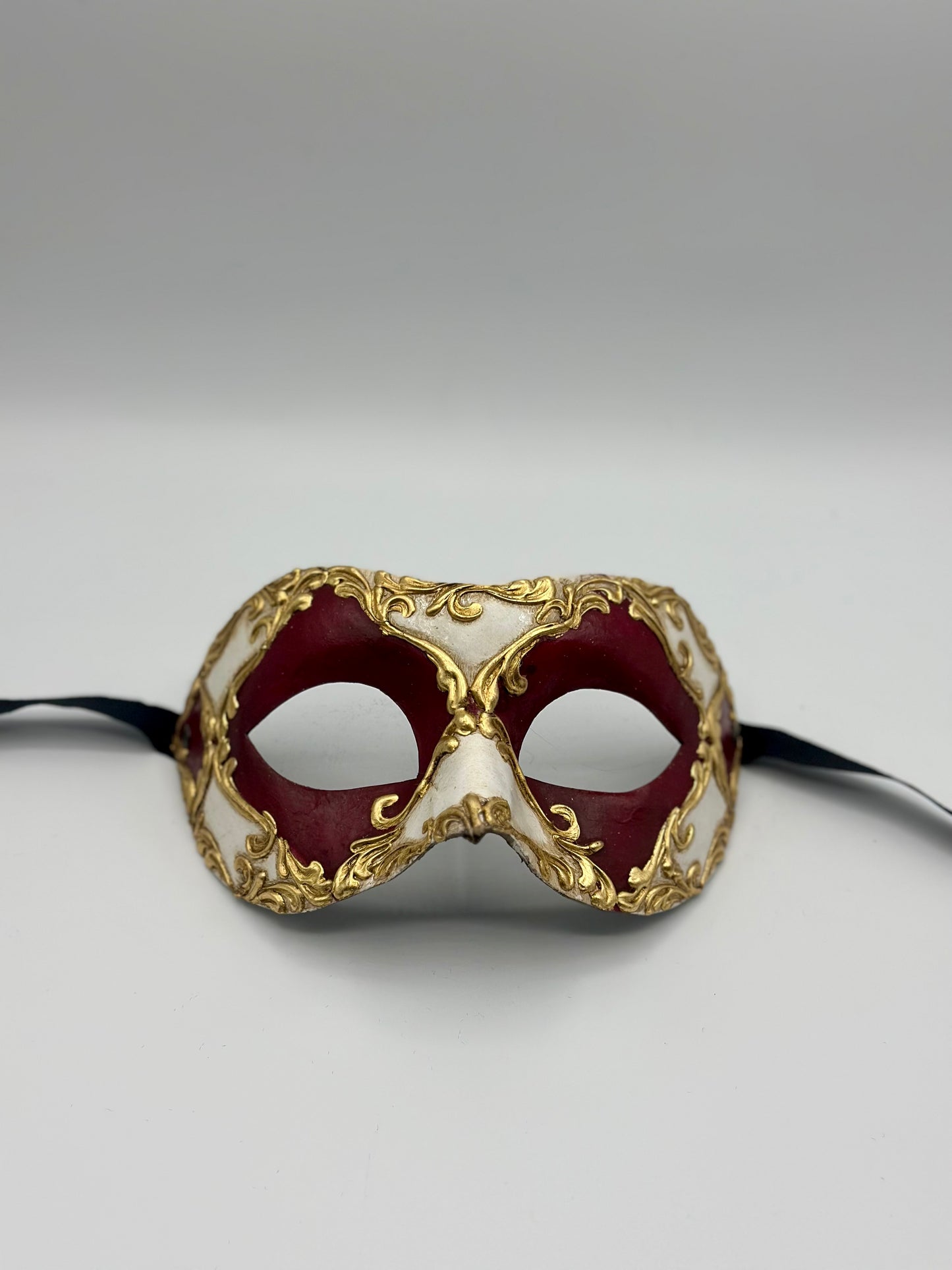 Venetiaans Masker Barok Rood Goud - Maskerade Oogmasker voor Gala & Kostuumfeest en carnaval - Unisex