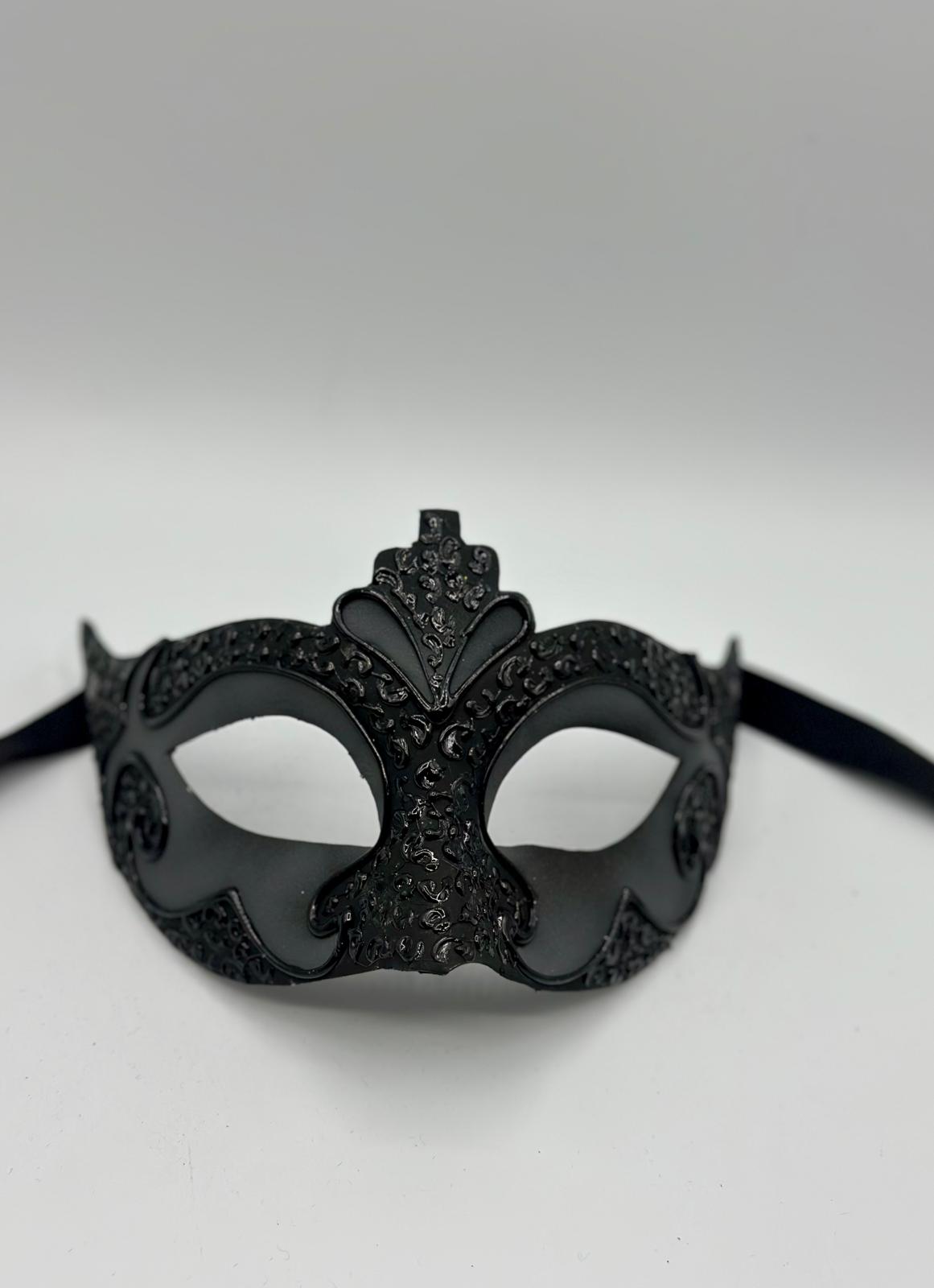 Venezianisches Maskenset für Paare – Matt Anthrazit &amp; Schwarz – Elegantes Barock-Design – Masken für Männer &amp; Frauen – Perfekt für Karneval, Ball oder Kostümparty