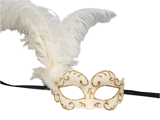 Máscara De Fita De Plumas Doradas PNG ,dibujos Dorado, Mascarilla