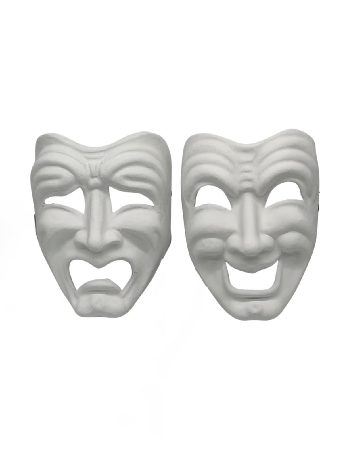 Venetian white Mask Set Tragedy Comedy | DIY Paper Mache Masks