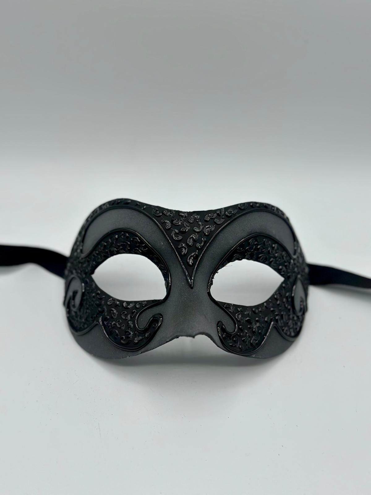 Venezianisches Maskenset für Paare – Matt Anthrazit &amp; Schwarz – Elegantes Barock-Design – Masken für Männer &amp; Frauen – Perfekt für Karneval, Ball oder Kostümparty