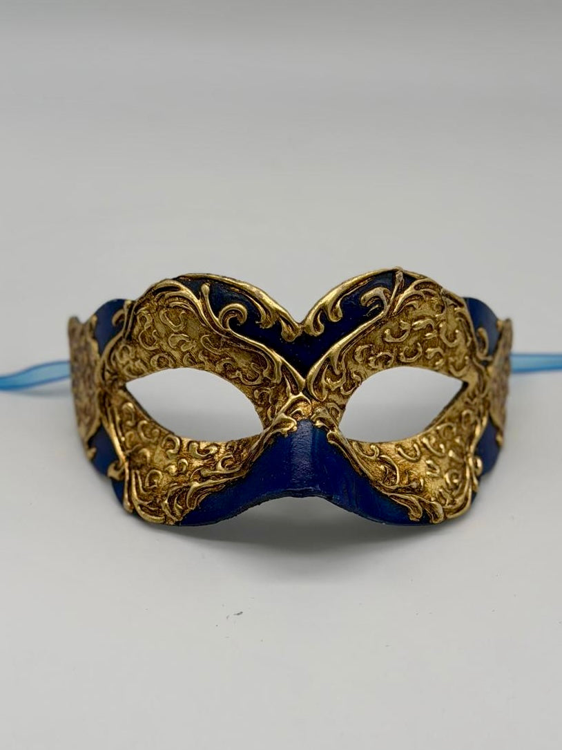 Venetian Kids Mask - Royal Blue & Gold