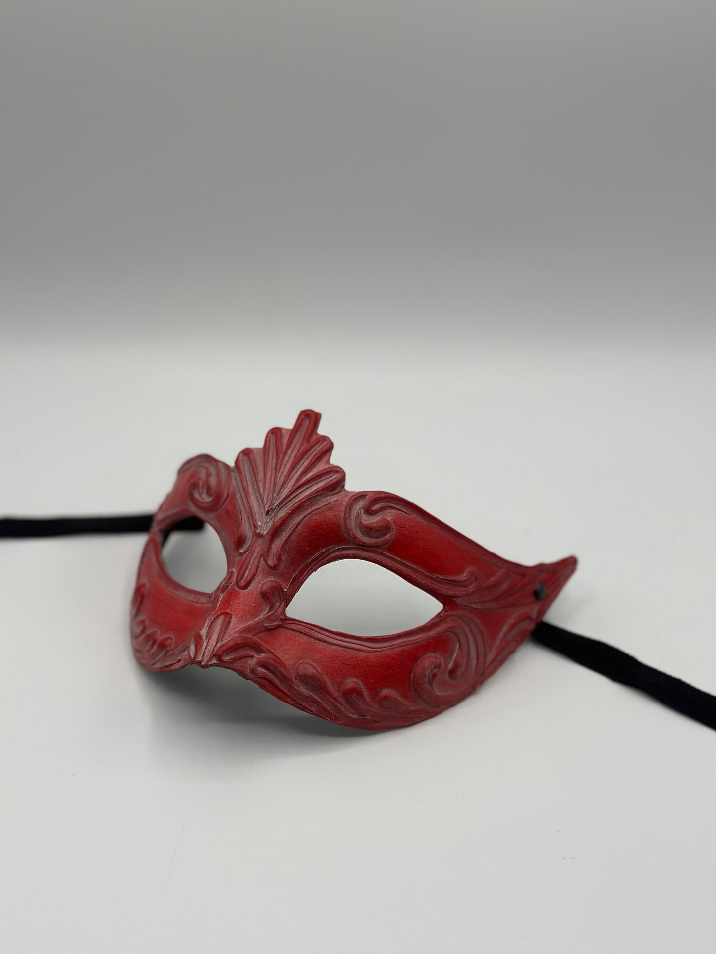 Red Venetian Mask – Handmade Papier-Mâché | Matte Finish, Elegant & Unique