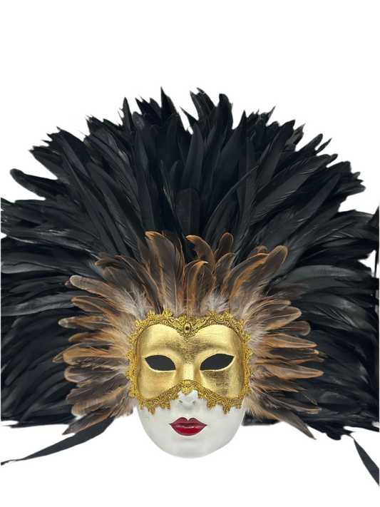 Eyes-Wide-Shut-Maske mit Federn