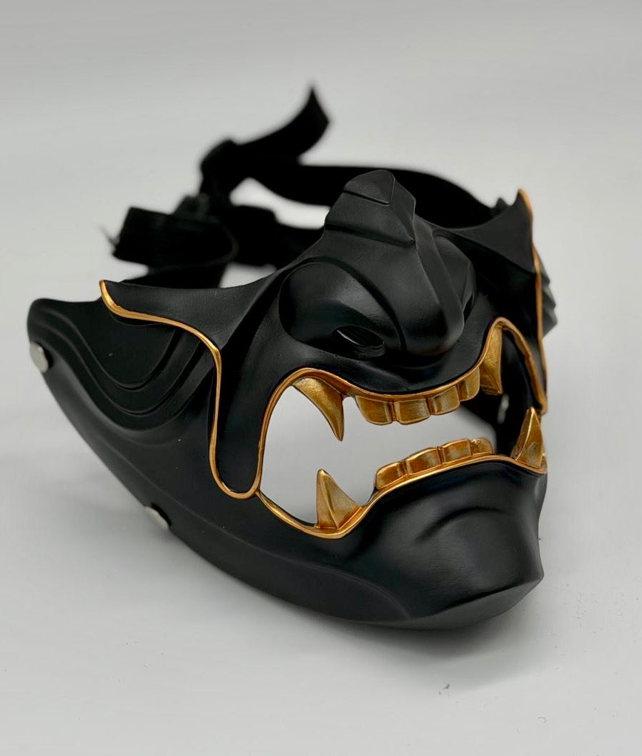 Zwart & Goud Samurai Half Masker
