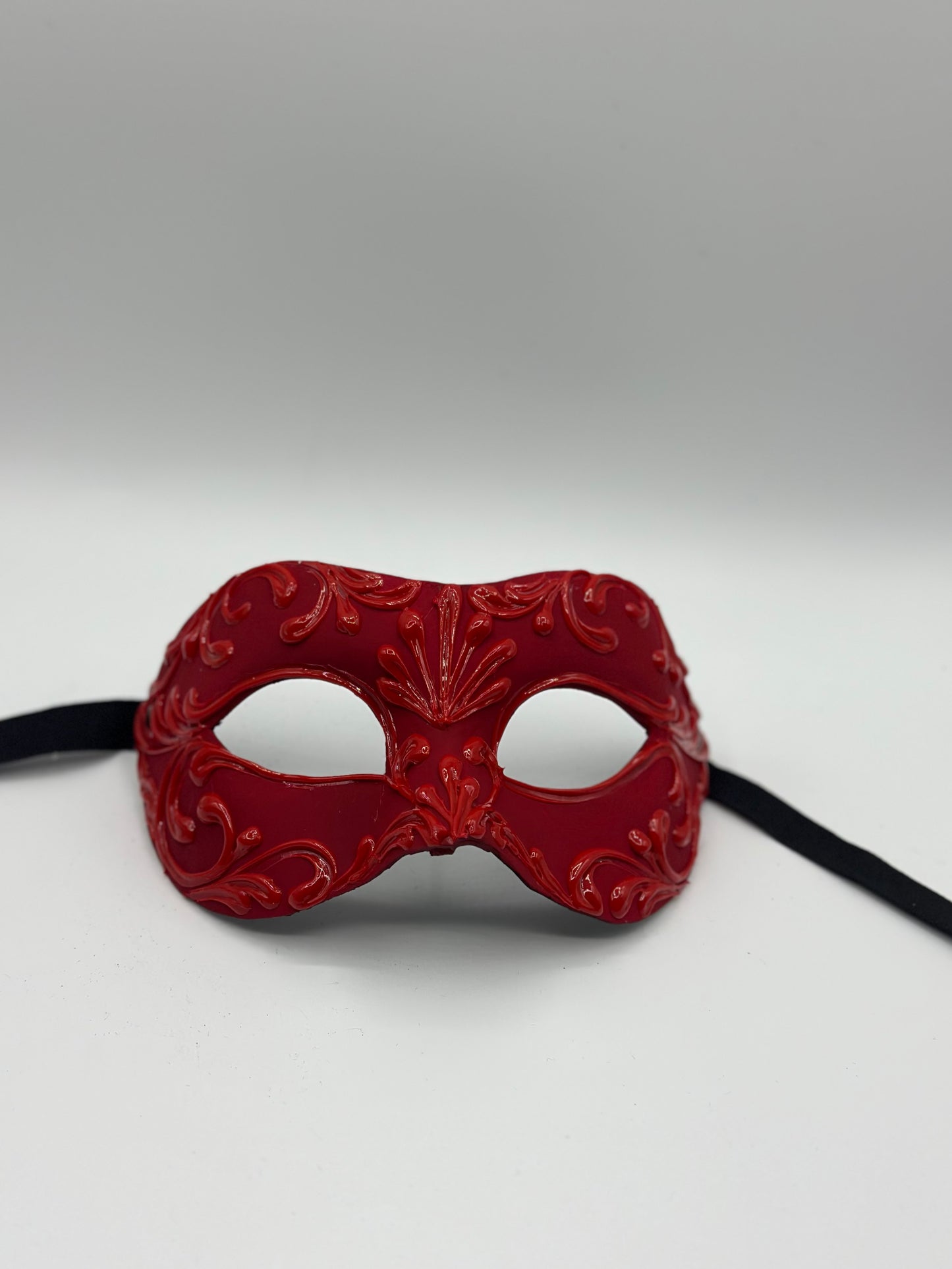 Máscara veneciana roja hecha a mano - Máscara barroca para baile de máscaras, carnaval y fiestas de disfraces