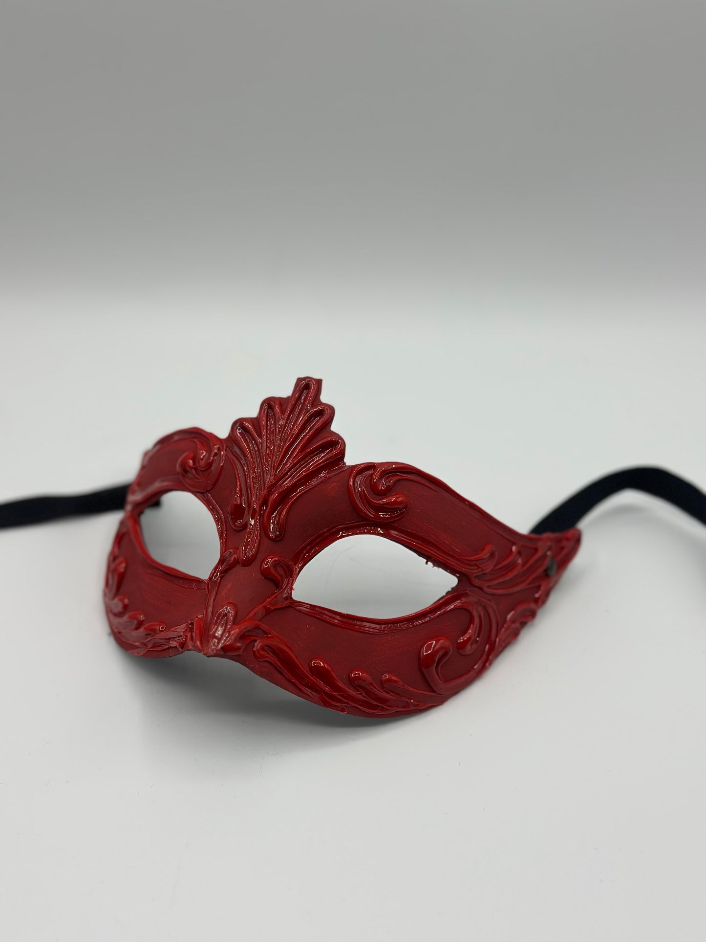 Masque vénitien rouge brillant – Masque de mascarade en rouge