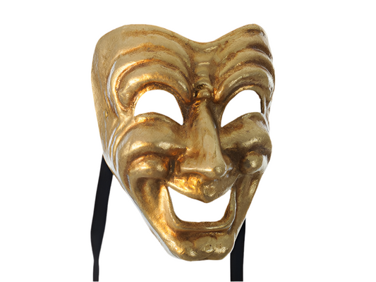 Máscara Comedia en dorado