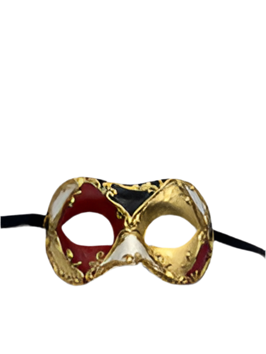 Masque de mascarade baroque – Rouge/Noir/Or