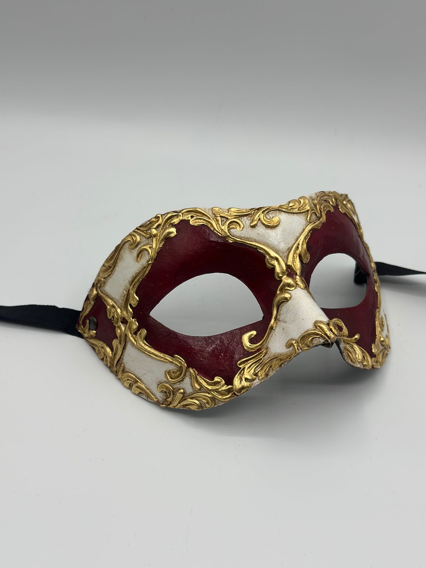 Venetiaans Masker Barok Rood Goud - Maskerade Oogmasker voor Gala & Kostuumfeest en carnaval - Unisex