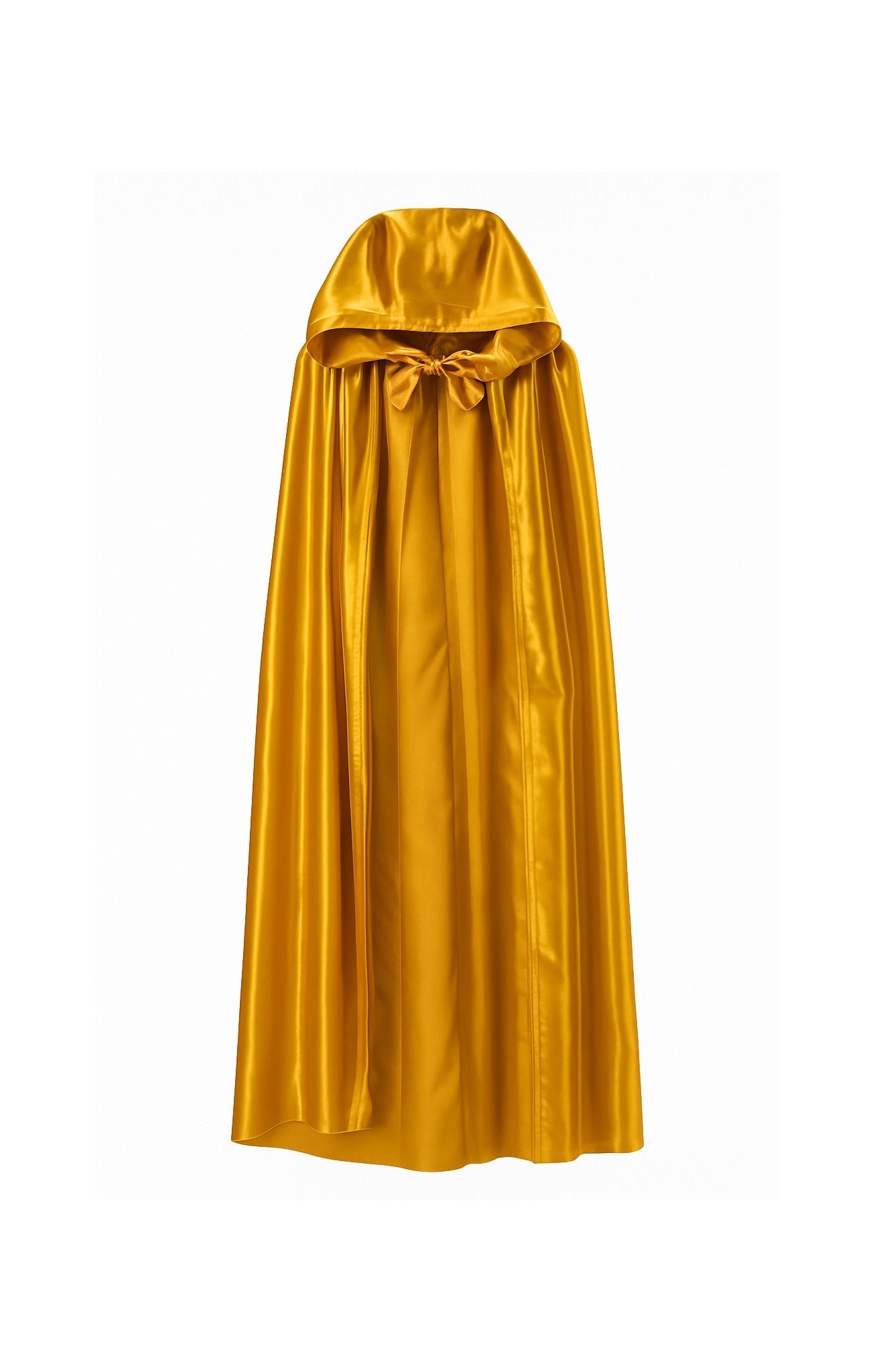 Venetiaanse cape met capuchon in goud satijn - Halloween cape goud 