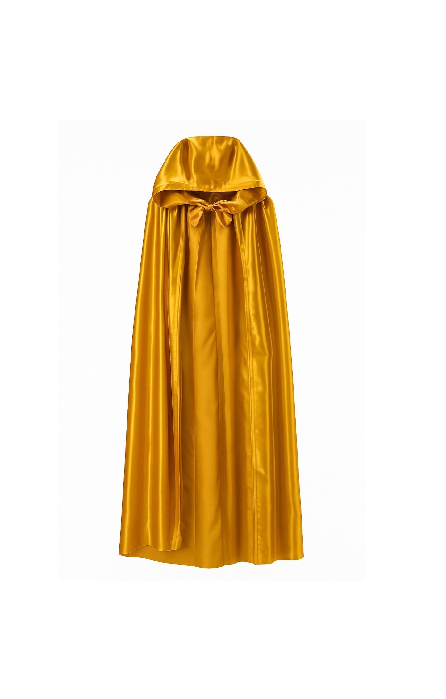 Venetiaanse cape met capuchon in goud satijn - Halloween cape goud 