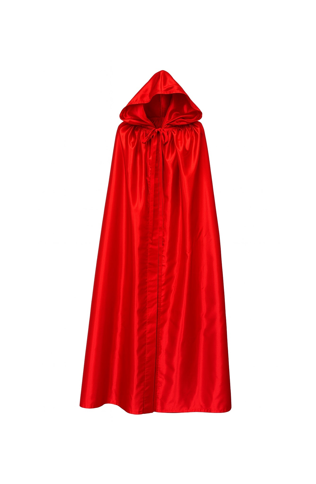 Venetiaanse cape met capuchon in rood satijn - Halloween cape rood