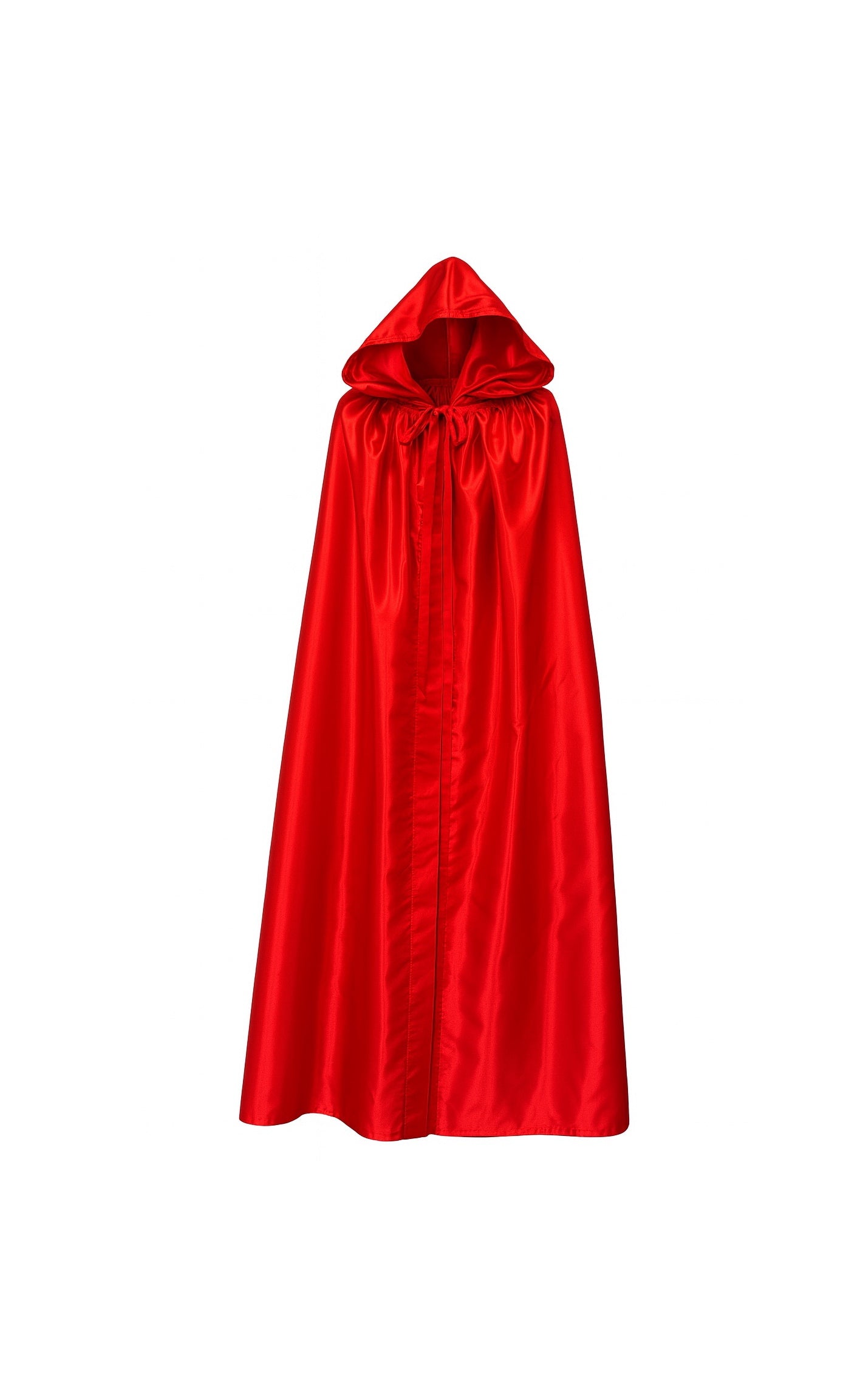 Venetiaanse cape met capuchon in rood satijn - Halloween cape rood