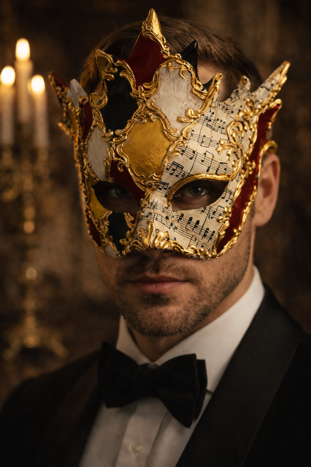 Masque de Bacchus vénitien – Masque de bal masqué Arlequin de luxe