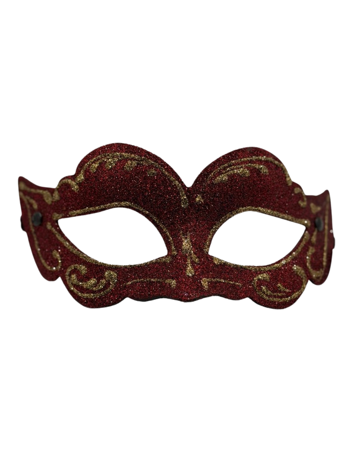Masque vénitien pailleté rouge – Masque de bal masqué avec détails dorés
