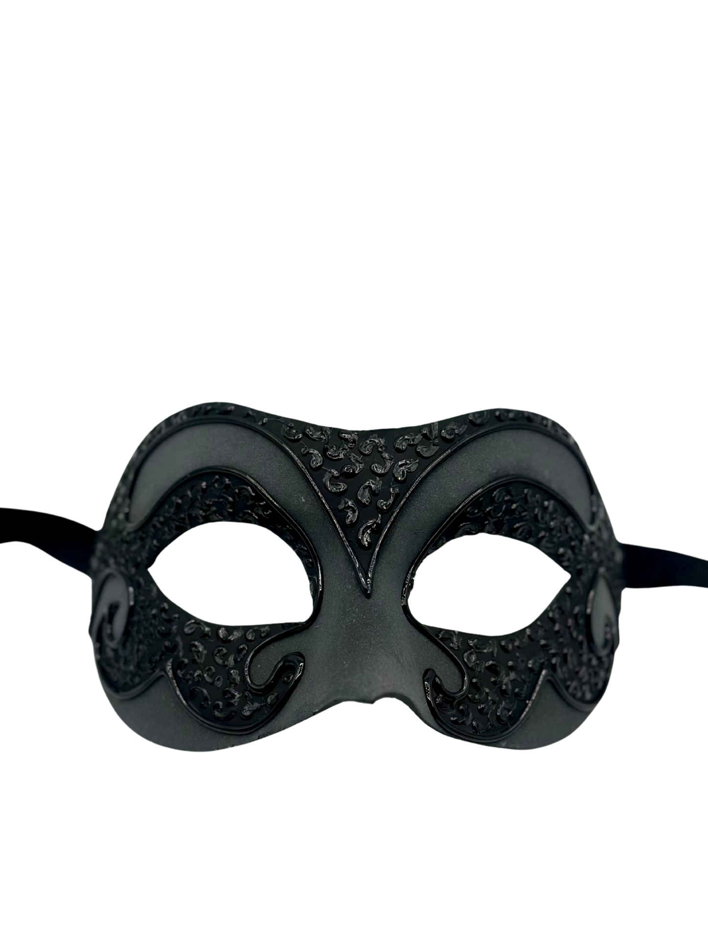 Black Anthracite Venetian Mask for Men – Luxury Masquerade Mask