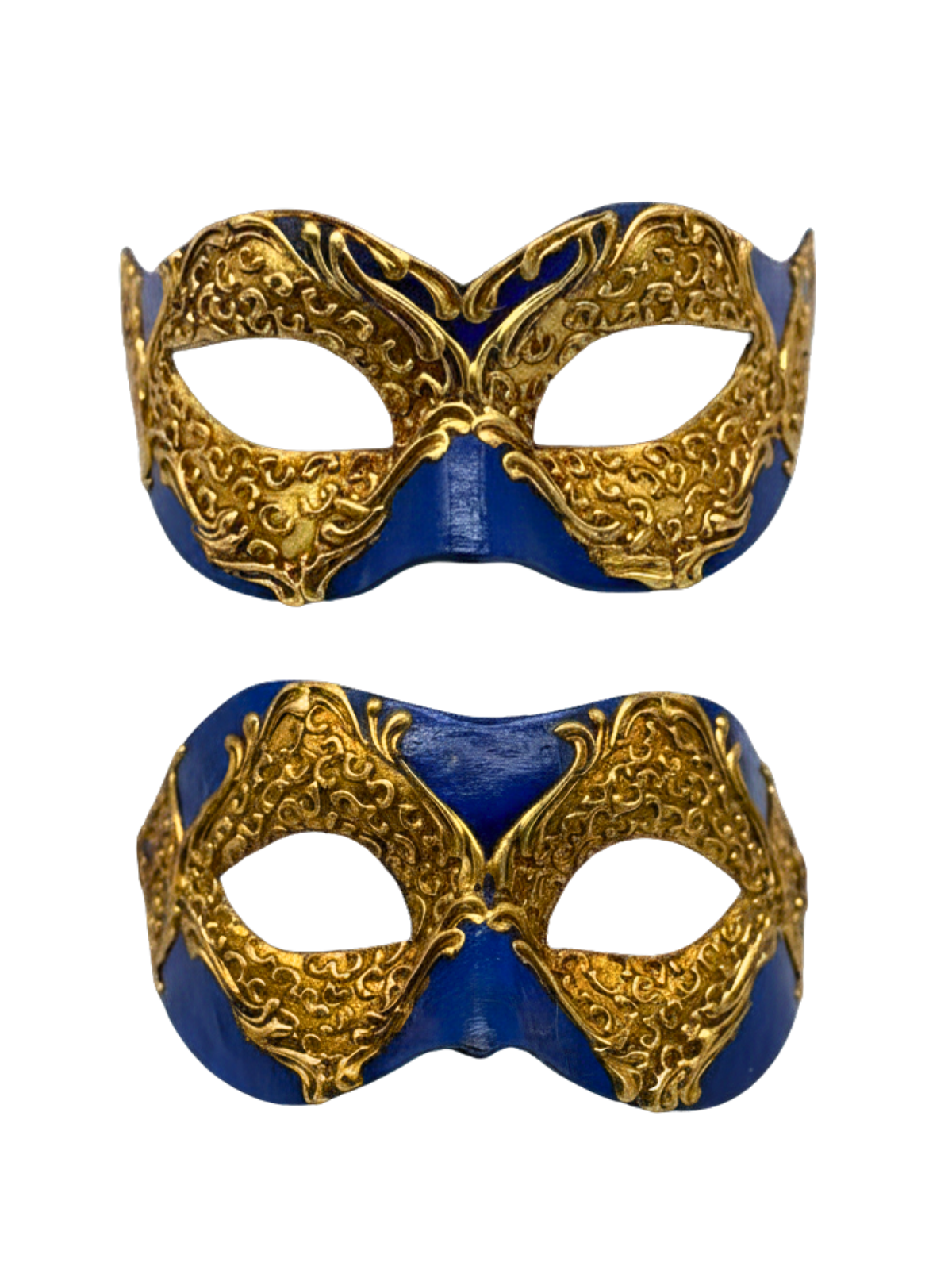 Venezianisches Paar Maskenset Blau Gold – Passende Masken Maskerade