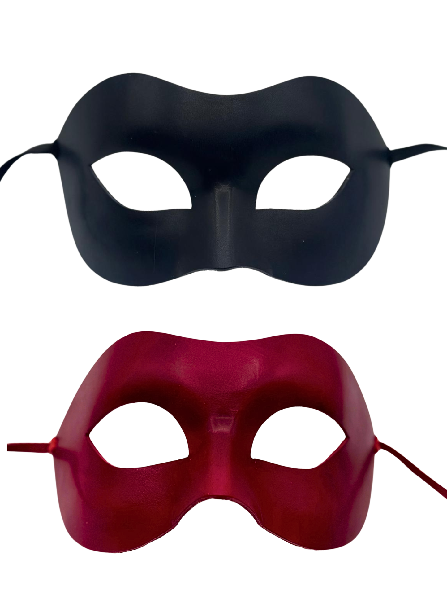 Matching Leather Masquerade Masks - Black & Red