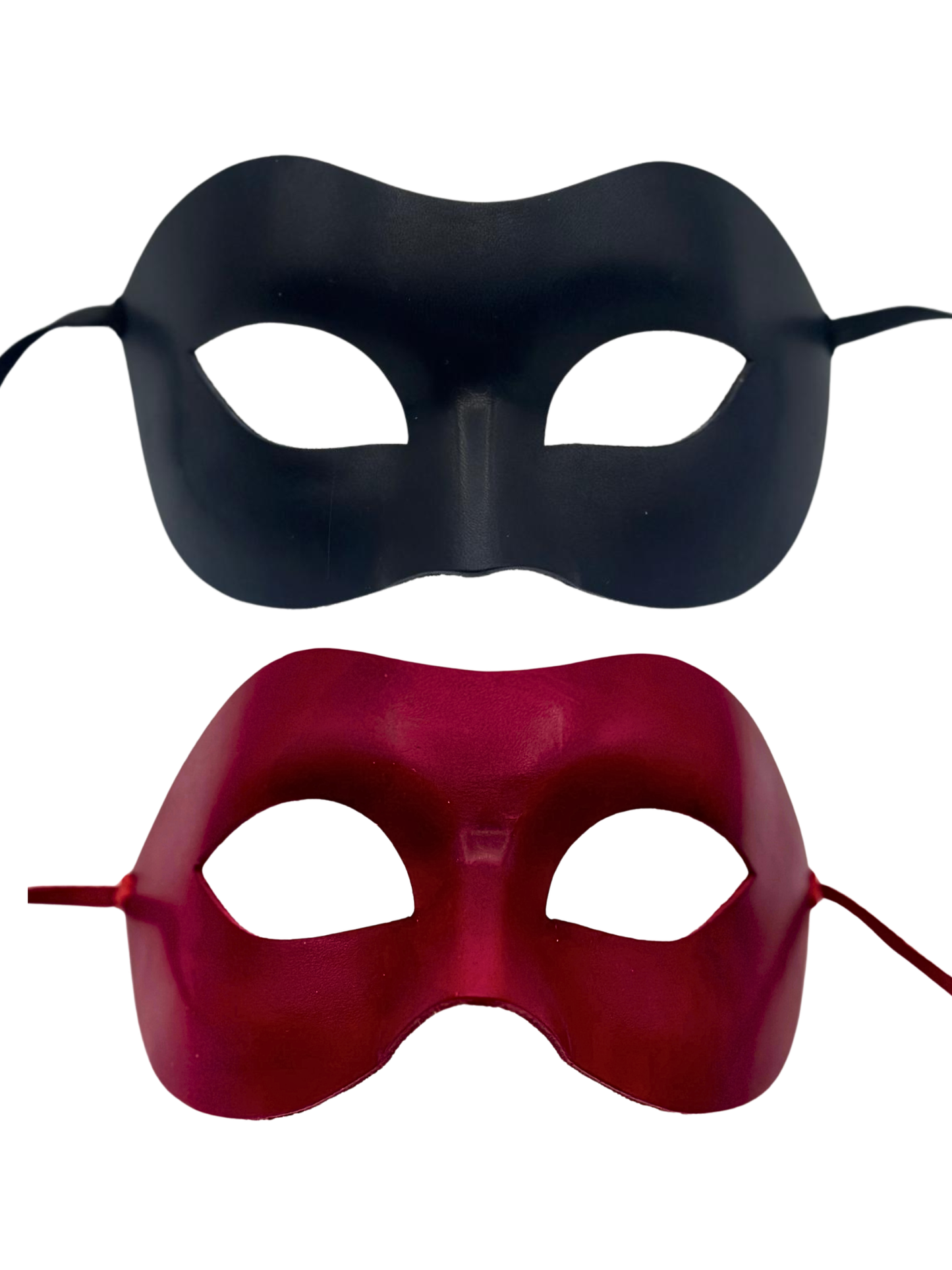 Set de Máscaras de Cuero Negra y Roja para Baile de Máscaras