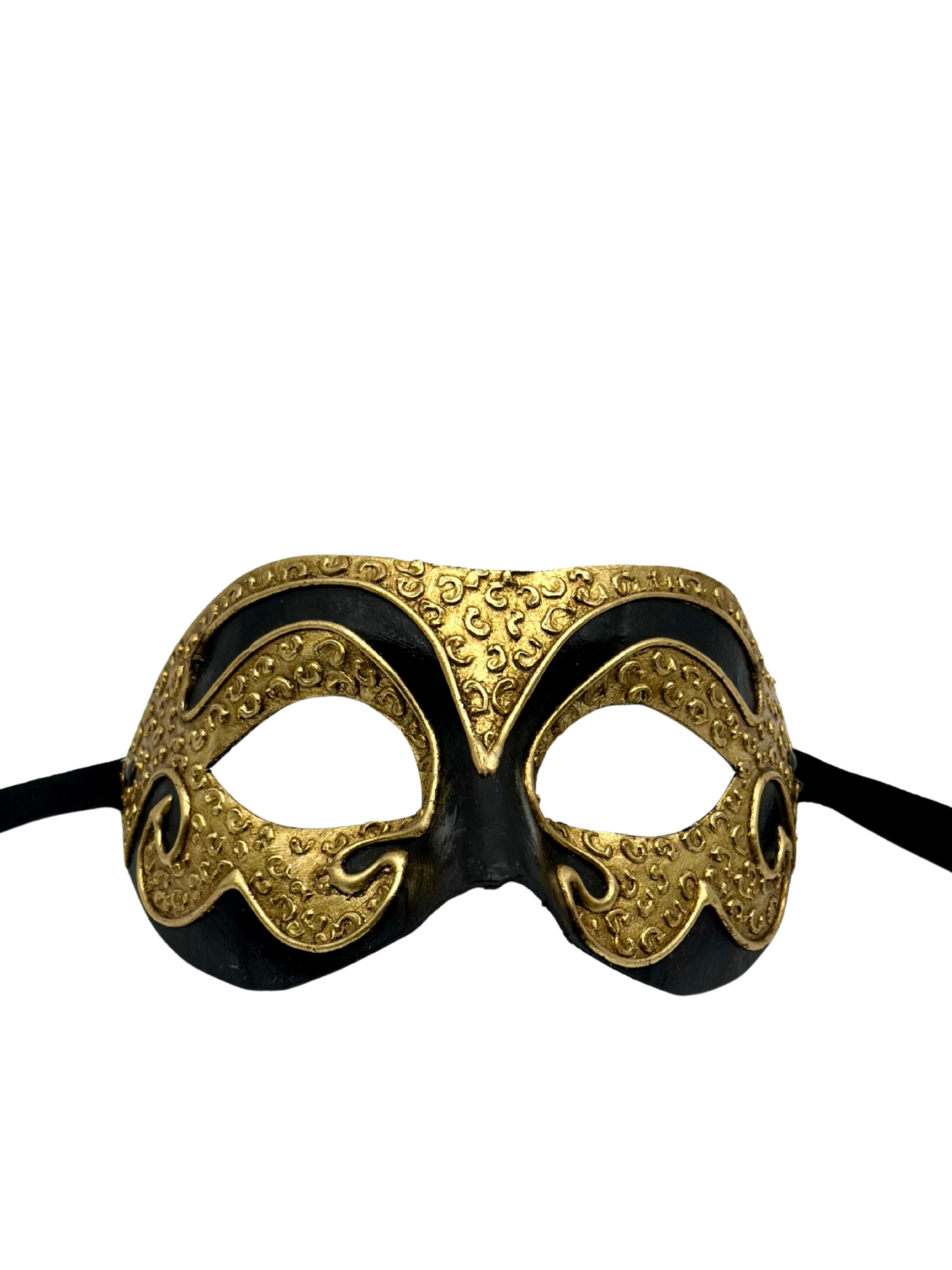 Masque vénitien – Noir avec détails dorés