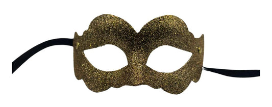 Máscara dorada purpurina - Masquerade mask gold