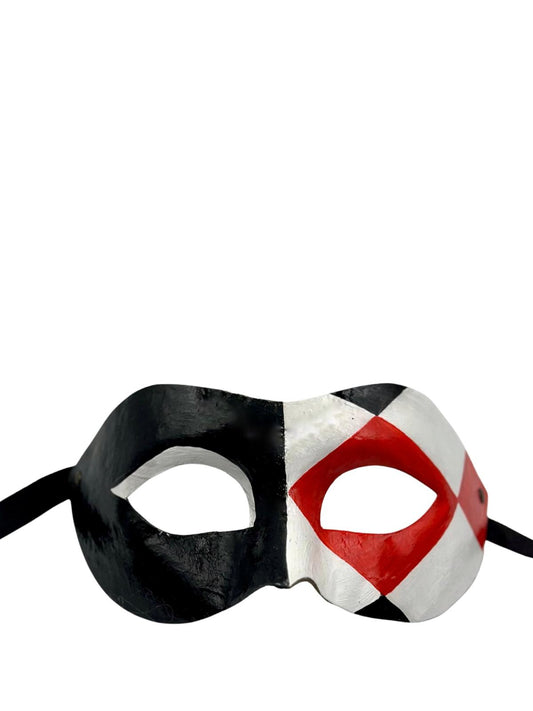 Masque vénitien – Noir, blanc et rouge