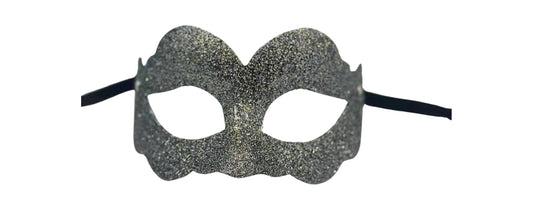 Máscara plateada purpurina - Masquerade mask silver