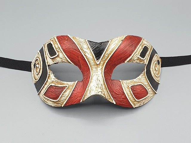 Art deco mask in black and red