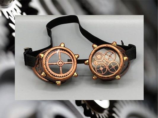 Industrial steampunk goggle, copper colored
