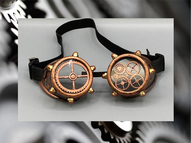 Industriële steampunk -bril, koperen kleur