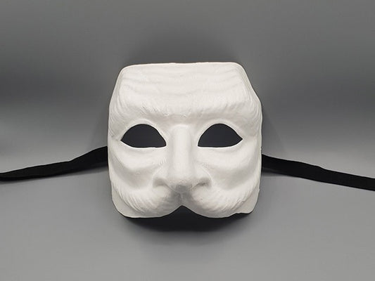 Weiße Maske aus Pappmaché des Pantalone aus der Commedia dell'arte